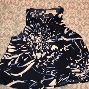 Abercrombie and Fitch high neck blue and white top